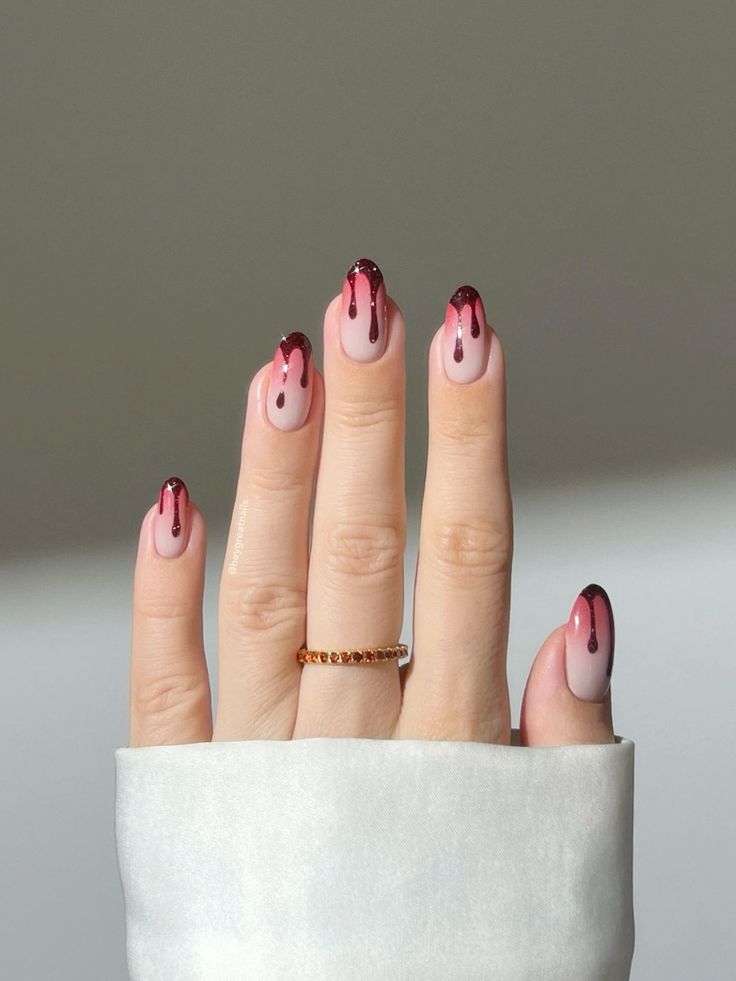 Halloween Nail Bloody Drip Nails